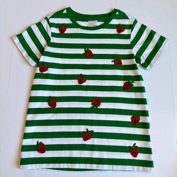 Hanna Andersson Strawberry Stripe Ready For Adventure Tee 130cm US 8 - Picture 2 of 9